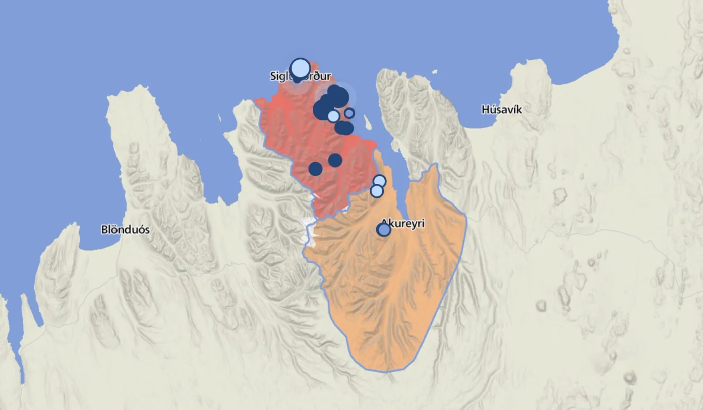 Snjóflóð féll við Stóra-Bola á Siglufirði í dag