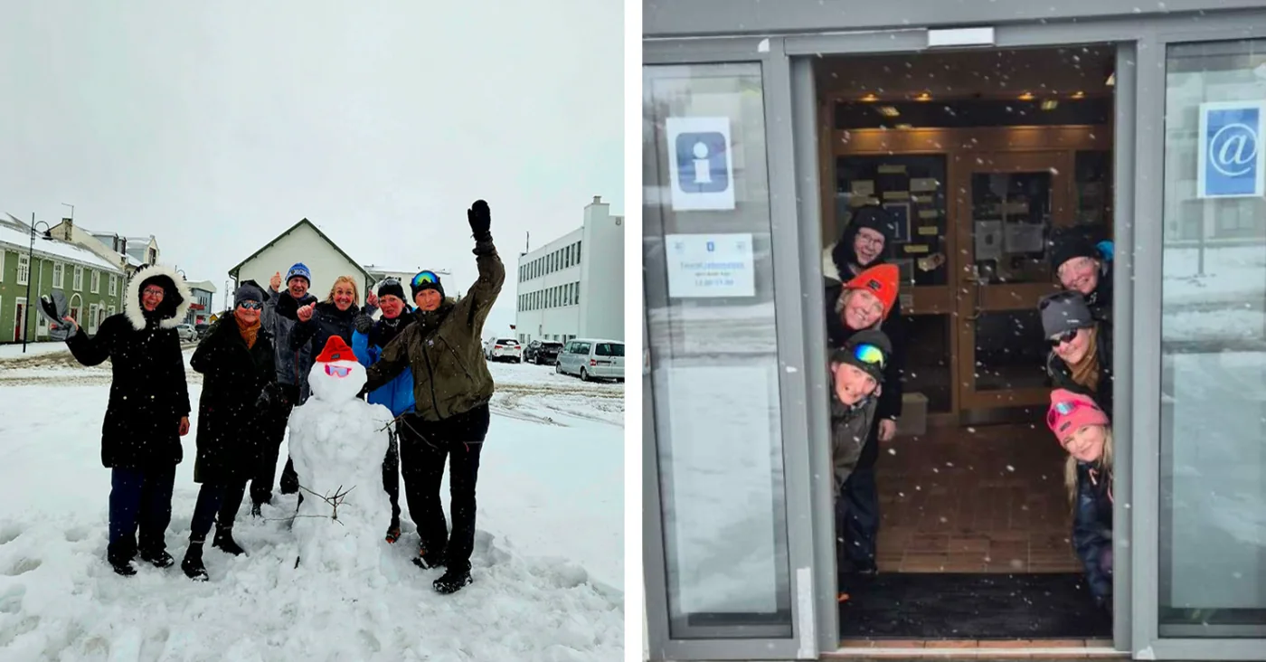 Gönguferð endaði með skemmtilegu sprelli á Torginu – Myndir